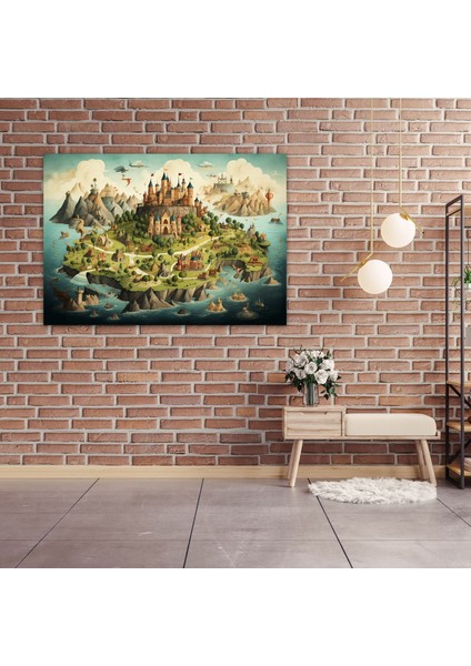 Maceracı Dünya Haritası Kanvas Tablo - Dünya Haritası Maceracı Ev Dekorasyonu Duvar Sanatı fiyatları