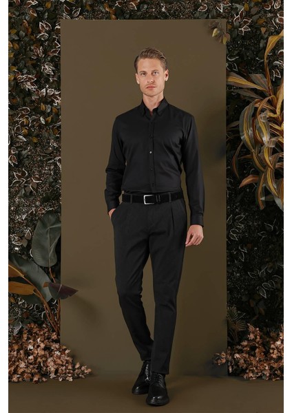 Gk 706 Slim Fit Siyah Klasik Gömlek fiyatları