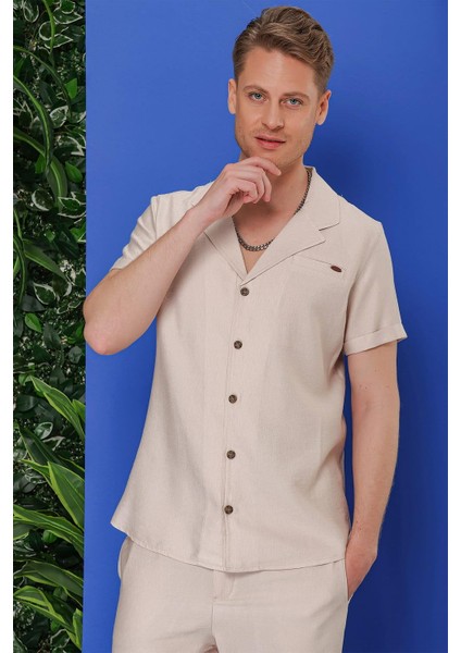 G 1549 Slim Fit Bej Klasik Gömlek modelleri