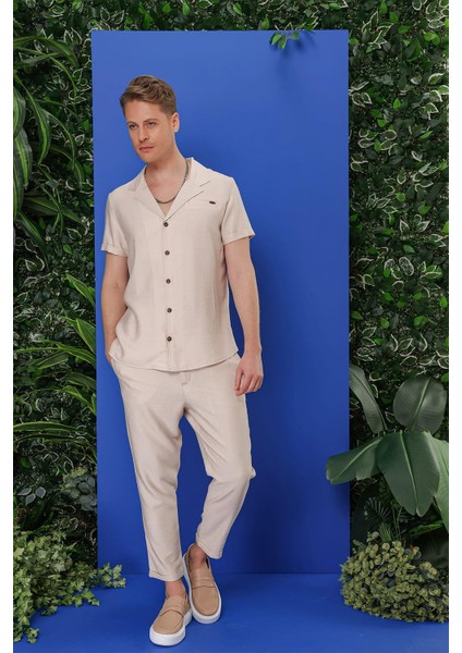 G 1549 Slim Fit Bej Klasik Gömlek fırsatları