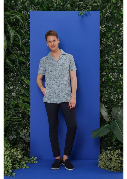 G 1535 Slim Fit Mavi Klasik Gömlek fırsatları