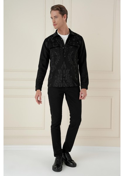 G 1578 Slim Fit Siyah Klasik Gömlek