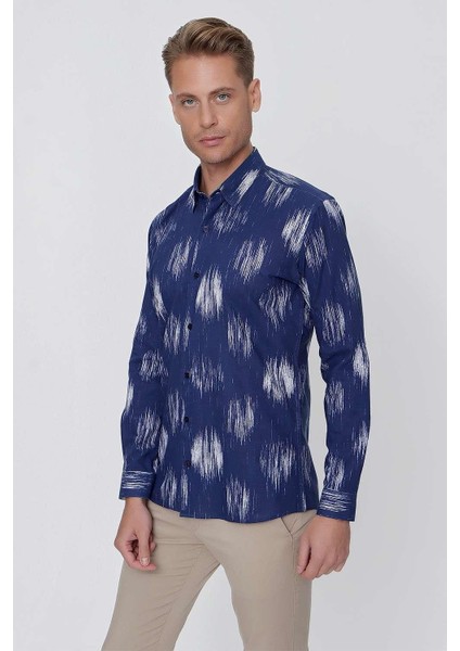 G 1515 Slim Fit Lacivert Spor Gömlek fırsatları