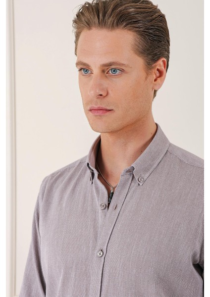 Slim Fit Düğmeli Yaka %100 Pamuk Klasik Vizon Gömlek Gk 723 fırsatları