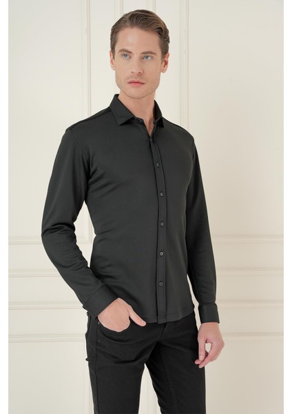 G 1580 Slim Fit Siyah Klasik Gömlek fiyatları