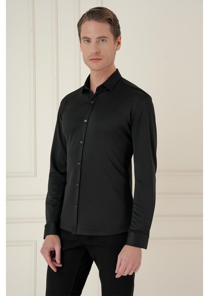 G 1580 Slim Fit Siyah Klasik Gömlek fırsatları