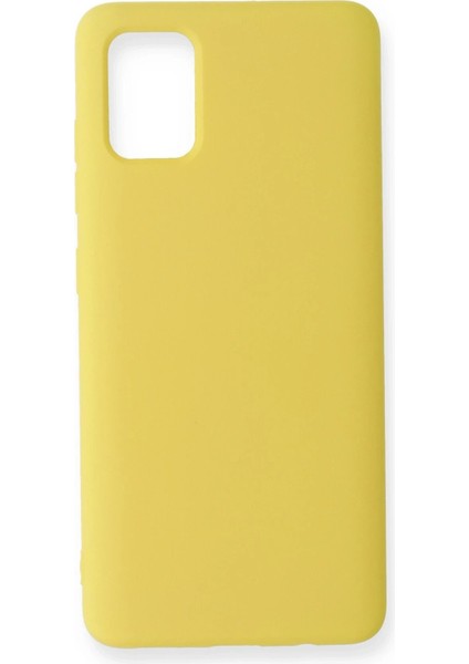 Samsung Galaxy A51 Kılıf Nano Içi Kadife Silikon - Sarı - ASOY8774-1490