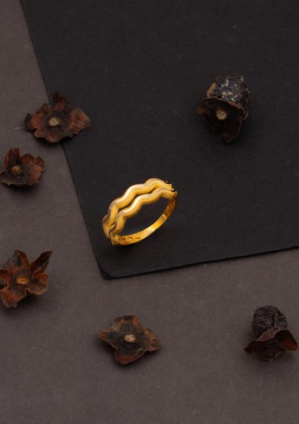 2 Sıra Zikzak Ajda Yüzük 14 Ayar Altın modelleri