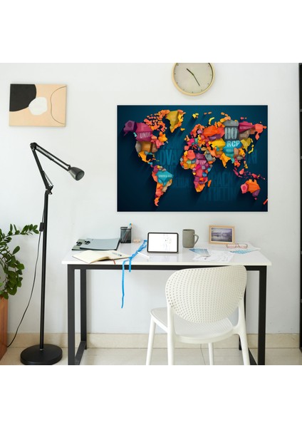Modern Dünya Haritası Duvar Sanatı - Dünya Haritası Kanvas Tablo Ev Dekorasyonu fiyatları