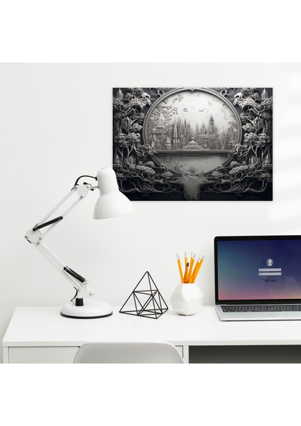 Siyah Beyaz Dünya Haritası Kanvas Tablo - Dünya Haritası Kanvas Duvar Sanatı Duvar Dekorasyonu fiyatları