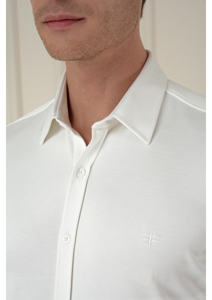 G 1580 Slim Fit Ekru Klasik Gömlek indirimleri