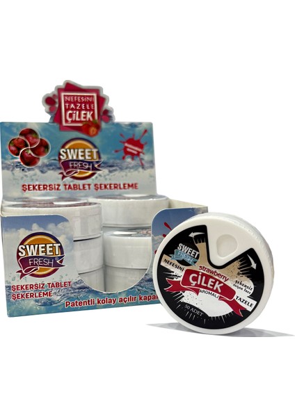 Çilek Aromalı Şekersiz Şeker 10GR-ÜÇLÜ