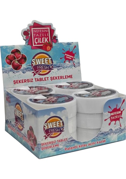 Çilek Aromalı Şekersiz Şeker 10GR-ÜÇLÜ