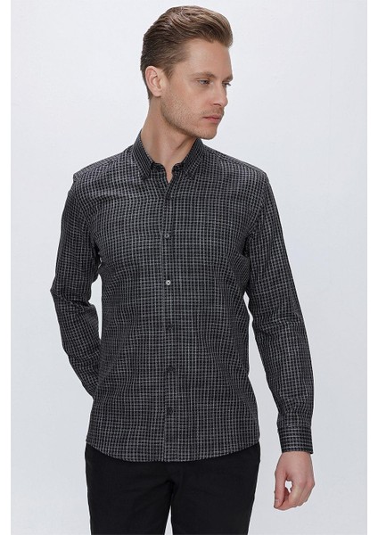 Gk 662 Slim Fit Siyah Klasik Gömlek modelleri