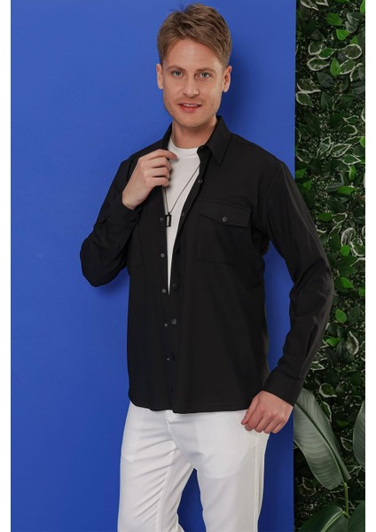 G 1552 Slim Fit Siyah Klasik Gömlek fırsatları