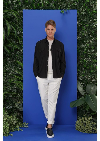 G 1552 Slim Fit Siyah Klasik Gömlek indirimleri