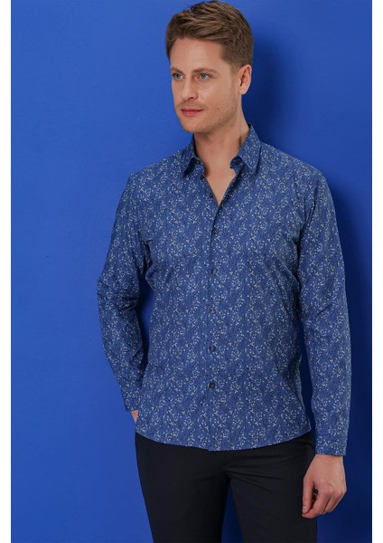 G 1540 Slim Fit Lacivert Klasik Gömlek fiyatları