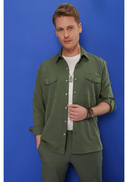 G 1534 Slim Fit Haki Klasik Gömlek indirimleri