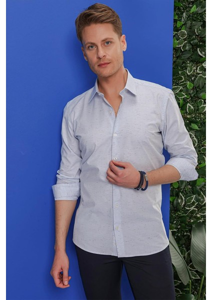 G 1532 Slim Fit Mavi Klasik Gömlek fiyatları