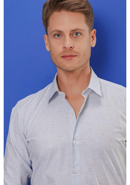 G 1532 Slim Fit Mavi Klasik Gömlek indirimleri