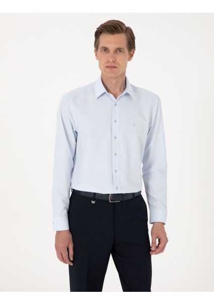Erkek Açık Mavi Regular Fit Uzun Kollu Basic Gömlek 50316742-VR003 modelleri