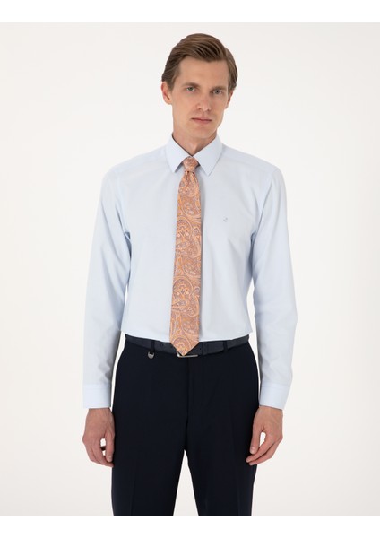 Erkek Açık Mavi Regular Fit Uzun Kollu Basic Gömlek 50316742-VR003 fırsatları