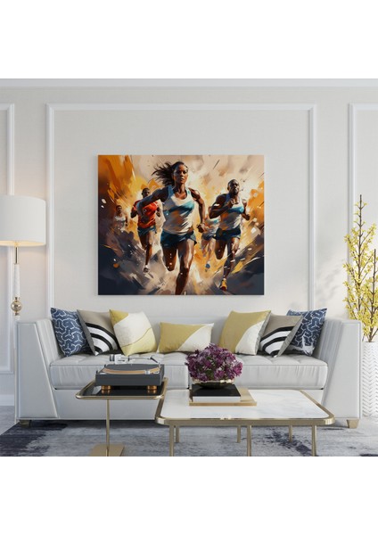 Enerjik Maraton Koşucuları Kanvas Tablo fiyatları