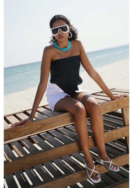 Bağlamalı Denim Siyah Crop fırsatları