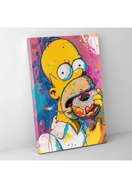 The Simpsons Kanvas Tablo - Pop Art Tarzı Duvar Sanatı - The Simpsons Pop Art Renkli Duvar Dekorasyonu