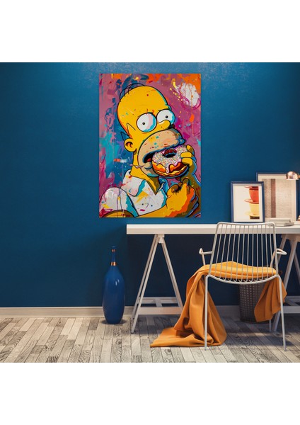 The Simpsons Kanvas Tablo - Pop Art Tarzı Duvar Sanatı - The Simpsons Pop Art Renkli Duvar Dekorasyonu fiyatları