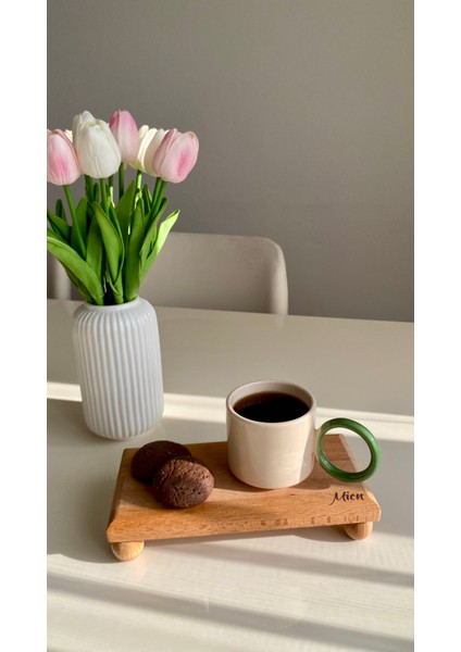 Mien Misket Ayaklı Ahşap Yağdanlık Altlığı / Sunumluk fırsatları