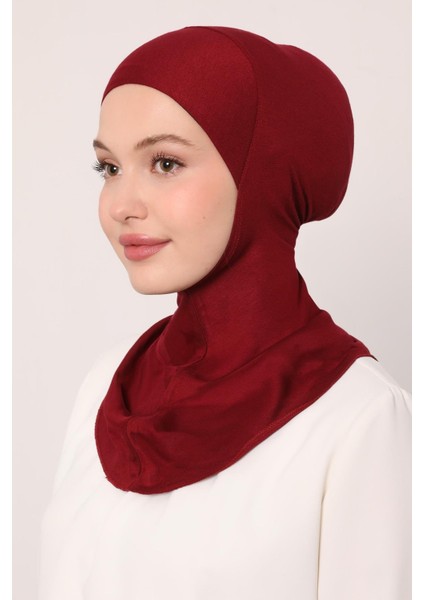 Bordo Hijabchi Boyunluklu Bone