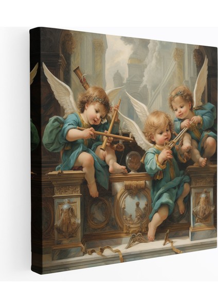 Rönesans Kanvas Tablo - Melekler Fresk Boyama