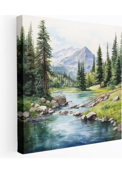 Dünyanın En Güzel Manzaraları - Huzurlu Göl Kanvas Tablo - Dünyanın En Güzel Manzaraları Kanvas Kanvas Duvar Sanatı