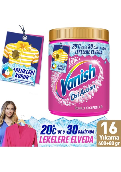 Oxi Action Multipower Renkliler İçin Deterjan Güçlendirici Toz ve Leke Çıkarıcı 480 Gram 1 Adet
