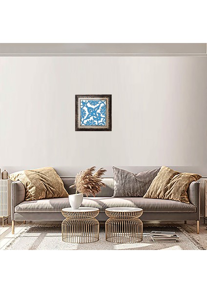 20 x 20 cm Sp 83 Mavi Beyaz Iznik Rumi Kütahya Çini Pano fiyatları