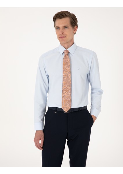 Erkek Açık Mavi Regular Fit Uzun Kollu Basic Gömlek 50316742-VR003