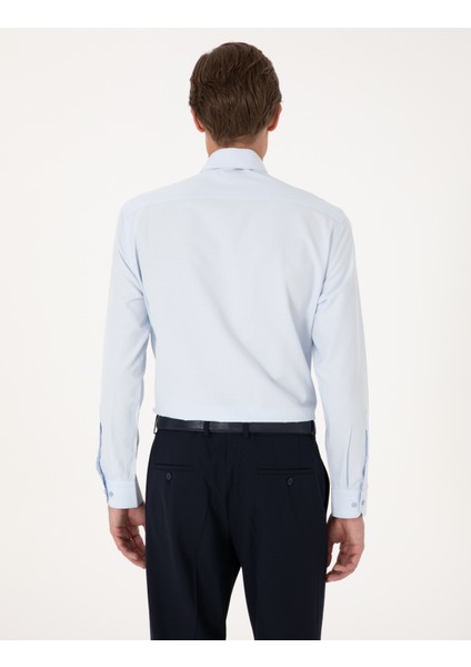 Erkek Açık Mavi Regular Fit Uzun Kollu Basic Gömlek 50316742-VR003