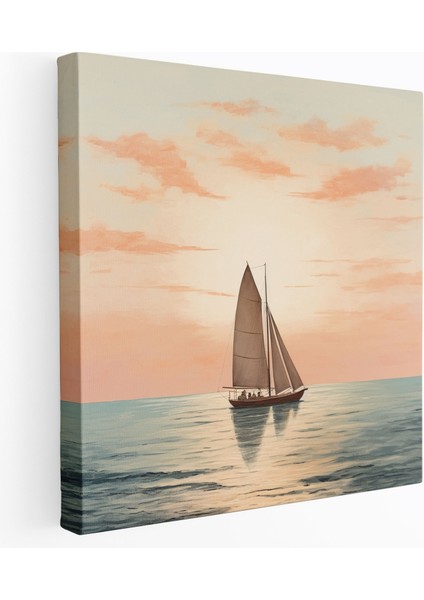 Retro Yelkenli Kanvas Tablo - Nostaljik Ufuk - Duvar Dekorasyonu - Yelkenli Duvar Sanatı Ev Dekorasyonu Gezgin Ruh