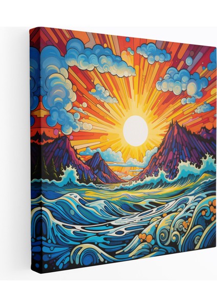 Güneş Doğuşu Duvar Dekorasyonu - Cesur Pop Sanat Tarzı - Ev Dekorasyonu Pop Sanat Tarzı