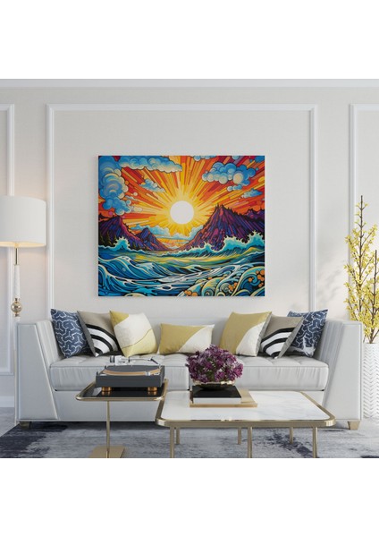 Güneş Doğuşu Duvar Dekorasyonu - Cesur Pop Sanat Tarzı - Ev Dekorasyonu Pop Sanat Tarzı fiyatları