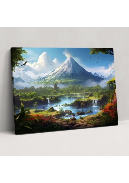 Volkan Manzaralı Kanvas Tablo - Ev Dekorasyonu Için Volkan Temalı Kanvas Tablo