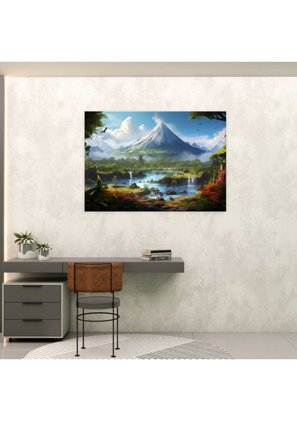 Volkan Manzaralı Kanvas Tablo - Ev Dekorasyonu Için Volkan Temalı Kanvas Tablo fiyatları