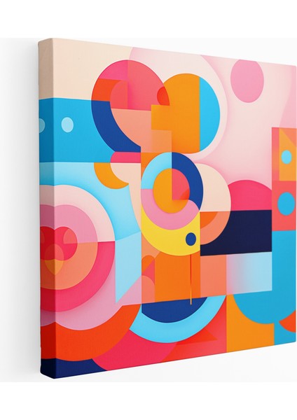 Retro Geometrik Kanvas Tablo