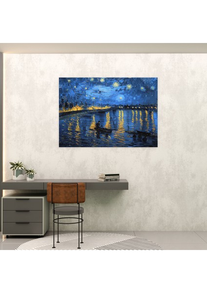 Vincent Van Gogh Rhone Nehri Üzerinde Yıldızlı Gece Kanvas Tablo - Duvar Dekorasyonu Duvar Sanatı Vincent Van Gogh fiyatları