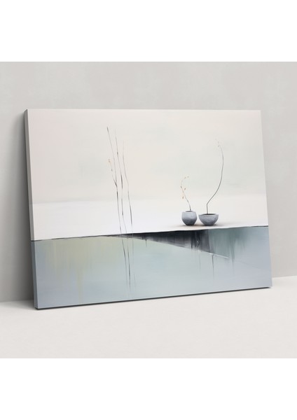 Zen Bahçesi Kanvas Tablo - Zen Bahçesi Minimalist Soyut Tablo Duvar Dekorasyonu Kanvas Tablo