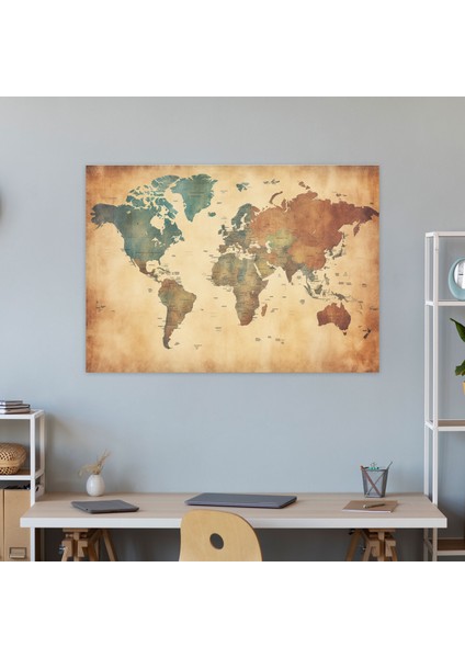 Eski Dünya Haritası Duvar Sanatı - Dünya Haritası Duvar Dekorasyonu Ev Dekorasyonu Kanvas modelleri