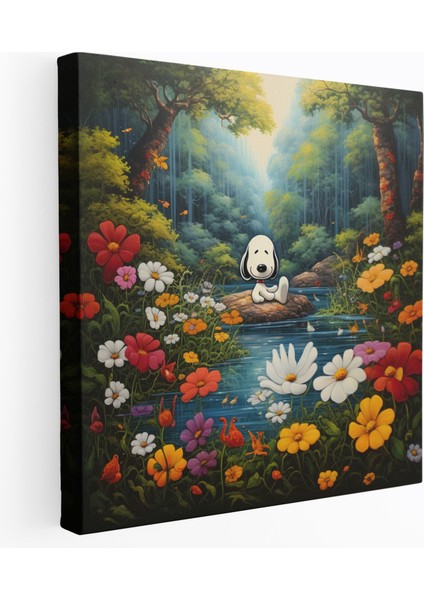 Snoopy Duvar Sanatı - Huzurlu Doğa Kanvas Tablo - Ev Dekorasyonu