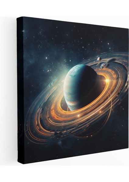 Halkalı Gezegen Kanvas Tablo
