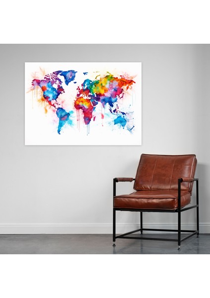 Sanatsal Dünya Haritası Duvar Dekorasyonu - Dünya Haritası Duvar Dekorasyonu Kanvas Tablo Sanatı Etkileyici fiyatları